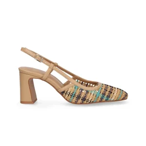 Exe Chanel Sling Back Donna Intrecciato Multi Beige